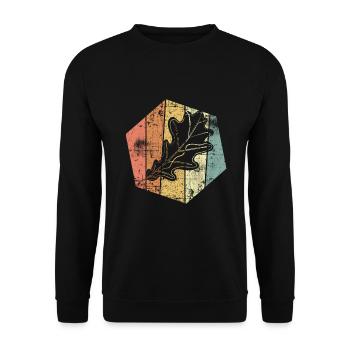 Eiche Blatt retro Natur Wald - Sweat-shirt Unisexe - noir - Devant - Alina (178cm) & Michal (187cm)