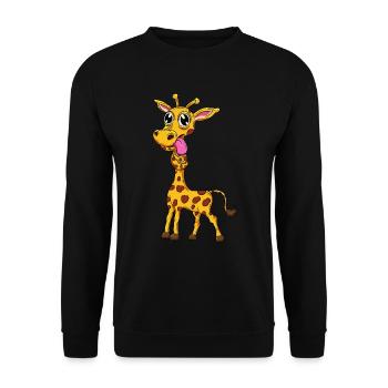Girafe drôle - Sweat-shirt Unisexe - noir - Devant - Alina (178cm) & Michal (187cm)