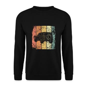 Off-road vehicle retro - Unisex Sweatshirt - black - Front - Alina (178cm) & Michal (187cm)