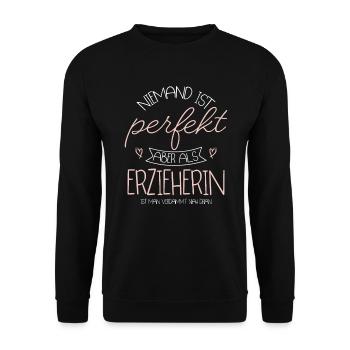 Erzieherin - Unisex Pullover - Schwarz - Vorne - Alina (178cm) & Michal (187cm)