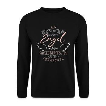 Physiotherapeutin - Unisex Pullover - Schwarz - Vorne - Alina (178cm) & Michal (187cm)