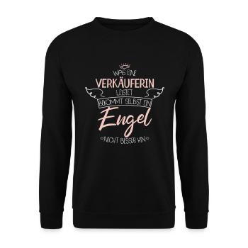 Verkäuferin - Unisex Pullover - Schwarz - Vorne - Alina (178cm) & Michal (187cm)
