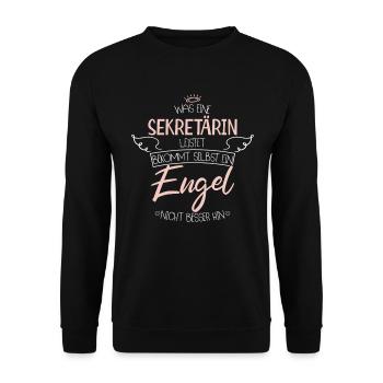 Sekretärin - Unisex Pullover - Schwarz - Vorne - Alina (178cm) & Michal (187cm)