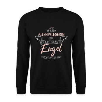 Altenpflegerin - Unisex Pullover - Schwarz - Vorne - Alina (178cm) & Michal (187cm)
