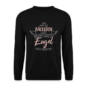 Bäckerin - Unisex Pullover - Schwarz - Vorne - Alina (178cm) & Michal (187cm)
