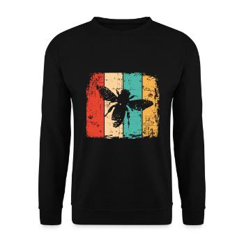 Biene retro - Unisex Pullover - Schwarz - Vorne - Alina (178cm) & Michal (187cm)