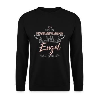 Krankenpflegerin - Unisex Pullover - Schwarz - Vorne - Alina (178cm) & Michal (187cm)