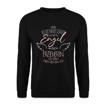 Erzieherin - Unisex Pullover - Schwarz - Vorne - Alina (178cm) & Michal (187cm)