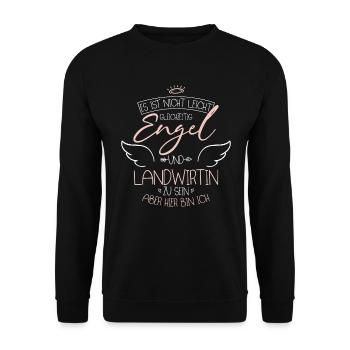 Landwirtin - Unisex Pullover - Schwarz - Vorne - Alina (178cm) & Michal (187cm)