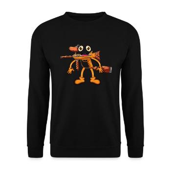 Paintball Rifle - Unisex Sweatshirt - black - Front - Alina (178cm) & Michal (187cm)