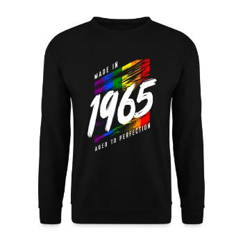 1965 Birthday LGBT Gay Pride - Unisex Sweatshirt - black - Front - Alina (178cm) & Michal (187cm)