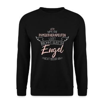 Physiotherapeutin - Unisex Pullover - Schwarz - Vorne - Alina (178cm) & Michal (187cm)