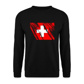 Switzerland - Unisex Sweatshirt - black - Front - Alina (178cm) & Michal (187cm)