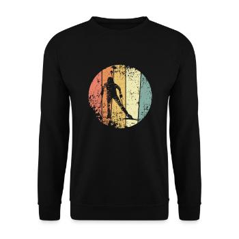 Biathlon Ski Langlauf retro - Unisex Pullover - Schwarz - Vorne - Alina (178cm) & Michal (187cm)