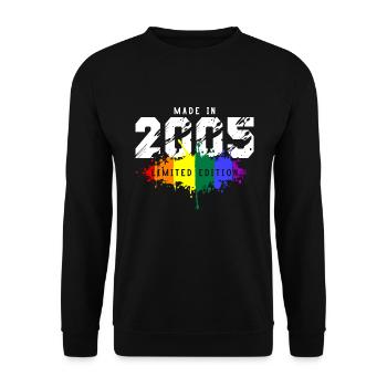 2005 Geburtstag Homosexuell LGBT - Unisex Pullover - Schwarz - Vorne - Alina (178cm) & Michal (187cm)