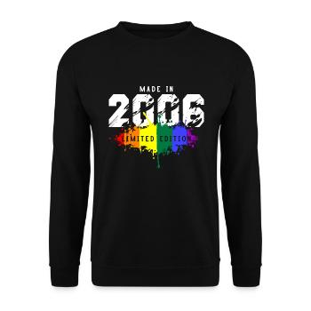 2006 Geburtstag Homosexuell LGBT - Unisex Pullover - Schwarz - Vorne - Alina (178cm) & Michal (187cm)