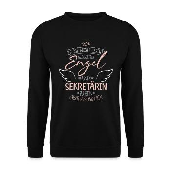 secretary - Unisex Sweatshirt - black - Front - Alina (178cm) & Michal (187cm)