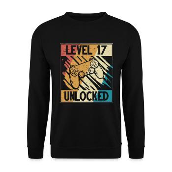 17th birthday Gamer 17 years - Unisex Sweatshirt - black - Front - Alina (178cm) & Michal (187cm)