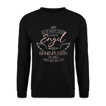 Krankenpflegerin - Unisex Pullover - Schwarz - Vorne - Alina (178cm) & Michal (187cm)