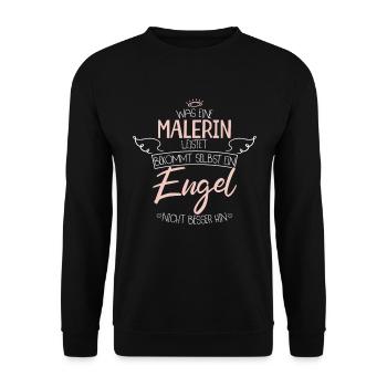 Malerin - Unisex Pullover - Schwarz - Vorne - Alina (178cm) & Michal (187cm)