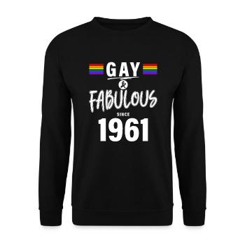 1961 Gay LGBT Gay Pride - Sweat-shirt Unisexe - noir - Devant - Alina (178cm) & Michal (187cm)