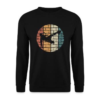 Vintage Fußballer Fußball - Unisex Pullover - Schwarz - Vorne - Alina (178cm) & Michal (187cm)