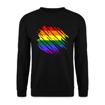 LGBT Rainbow Flag - Unisex Sweatshirt - black - Front - Alina (178cm) & Michal (187cm)