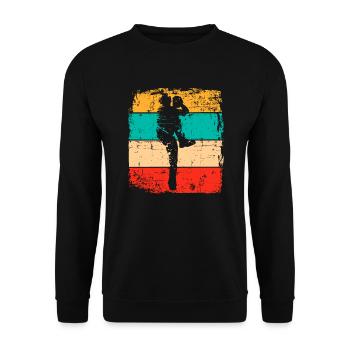 Baseball vintage Pitcher - Unisex Pullover - Schwarz - Vorne - Alina (178cm) & Michal (187cm)
