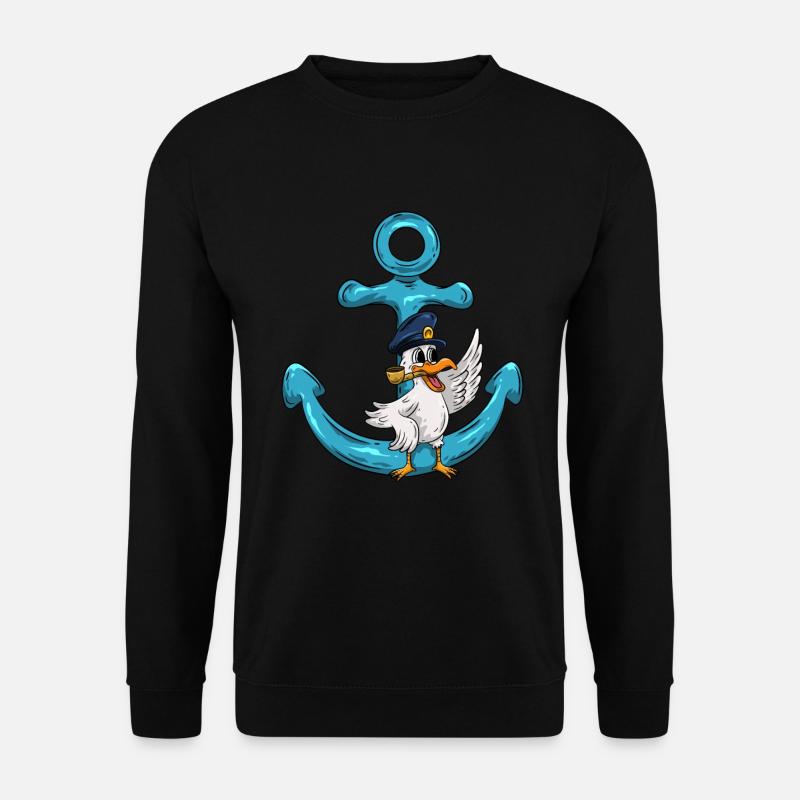 Captain Seagull Anchor - Unisex Sweatshirt - black