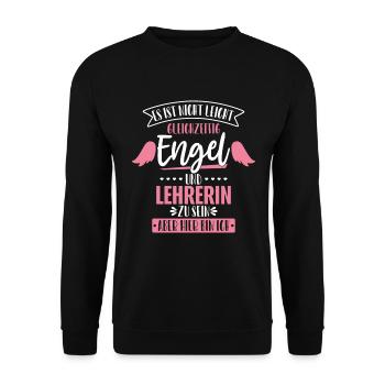 Lehrerin - Unisex Pullover - Schwarz - Vorne - Alina (178cm) & Michal (187cm)