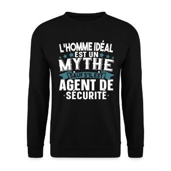 Agent de sécurité Cadeau Citations Humour Garde - Sweat-shirt Unisexe - noir - Devant - Alina (178cm) & Michal (187cm)