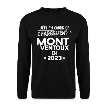 Mont Ventoux 2023 Cycliste Montagne Randonnée - Sweat-shirt Unisexe - noir - Devant - Alina (178cm) & Michal (187cm)