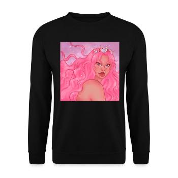 la magnifique sirène rose 🧜‍♀️💕 - Sweat-shirt Unisexe - noir - Devant - Alina (178cm) & Michal (187cm)