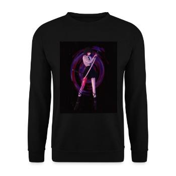 Samurai Mädchen - Unisex Pullover - Schwarz - Vorne - Alina (178cm) & Michal (187cm)
