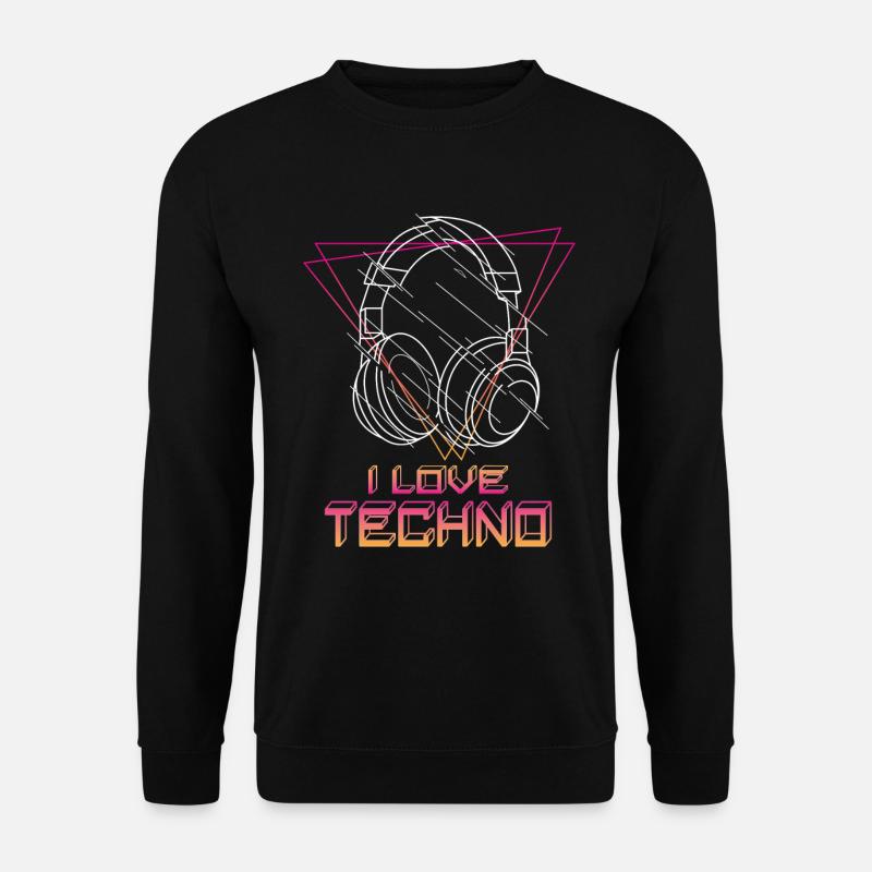 I Love Techno - Unisex Pullover - Schwarz