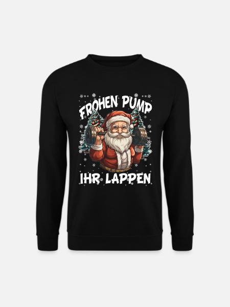 Bodybuilding Santa Claus Power Lifting Bodybuilder - Unisex Pullover - Schwarz