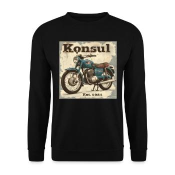 KraftFahrKonsul "Flying Wing" - Unisex Pullover - Schwarz - Vorne - Alina (178cm) & Michal (187cm)