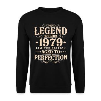 Légende 1979 Vintage Born Vintage Anniversaire - Sweat-shirt Unisexe - noir - Devant - Alina (178cm) & Michal (187cm)
