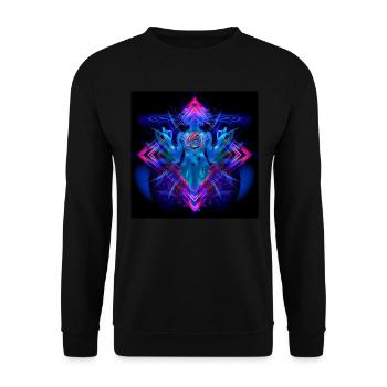 "Avalokiteśvara" Psytrance Goa Trance Style - Sweat-shirt Unisexe - noir - Devant - Alina (178cm) & Michal (187cm)