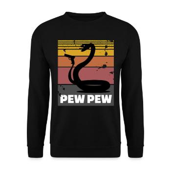 Serpent au pistolet (Pew Pew) - Sweat-shirt Unisexe - noir - Devant - Alina (178cm) & Michal (187cm)