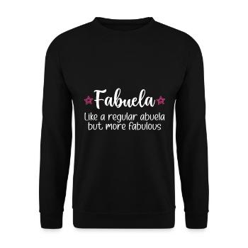Fabuela Fabelhafte Abuela Spanische Oma - Unisex Pullover - Schwarz - Vorne - Alina (178cm) & Michal (187cm)
