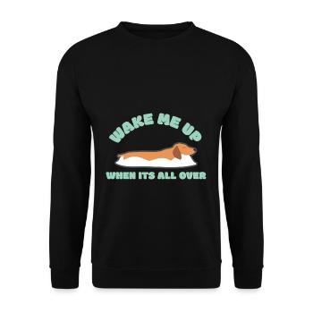 Dachshund - Unisex Sweatshirt - black - Front - Alina (178cm) & Michal (187cm)