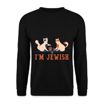 I'm Jewish Christmas Jew Hanukkah - Unisex Sweatshirt - black - Front - Alina (178cm) & Michal (187cm)