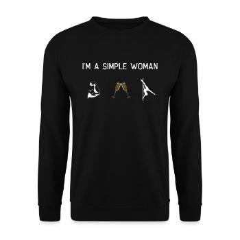 I am a simple woman muscles sparkling wine pole dance - Unisex Sweatshirt - black - Front - Alina (178cm) & Michal (187cm)