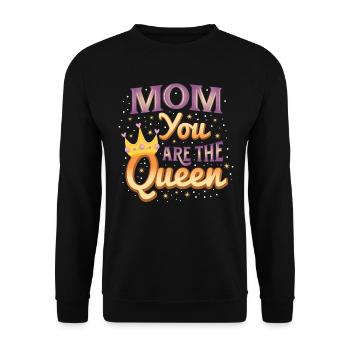 Mama du bist die Königin Mutter Muttertag Geschenk - Unisex Pullover - Schwarz - Vorne - Alina (178cm) & Michal (187cm)