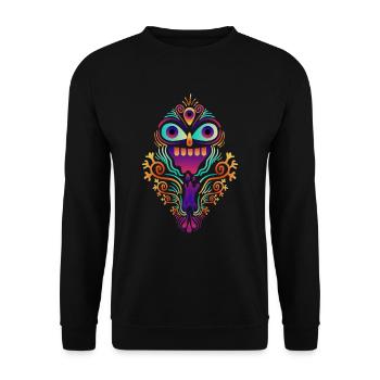 Goa Sugar Skull Psytrance - Unisex Sweatshirt - black - Front - Alina (178cm) & Michal (187cm)