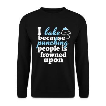 Bäcker backen - Unisex Pullover - Schwarz - Vorne - Alina (178cm) & Michal (187cm)