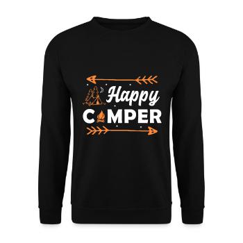 Happy Camper zelten Camping - Sweat-shirt Unisexe - noir - Devant - Alina (178cm) & Michal (187cm)