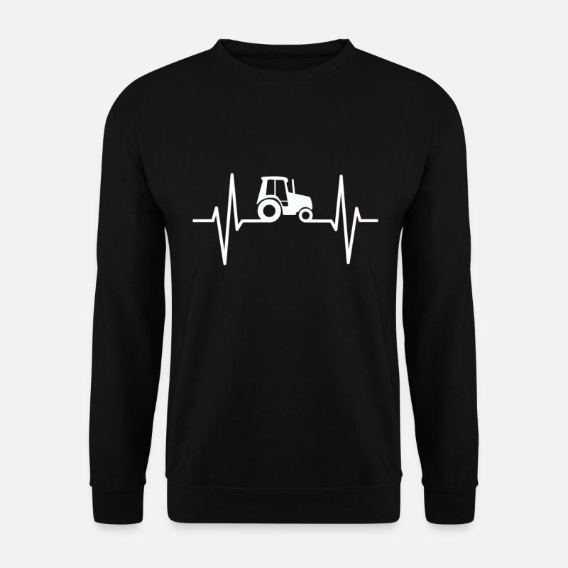 Landwirtschaft Landwirt Herzschlag Traktor - Unisex Pullover - Schwarz