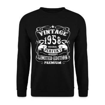 Vintage 1958 - Sweat-shirt Unisexe - noir - Devant - Alina (178cm) & Michal (187cm)